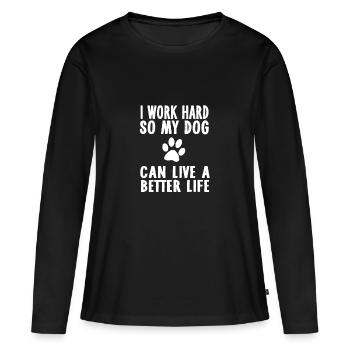 Chien, chien, proverbe, proverbe, chien, énonciations - T-shirt manches longues Premium bio Femme - noir - Devant - Julia (174cm)