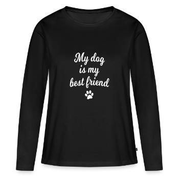 Chiens Sorts - T-shirt manches longues Premium bio Femme - noir - Devant - Julia (174cm)