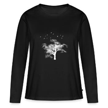 nature - T-shirt manches longues Premium bio Femme - noir - Devant - Julia (174cm)