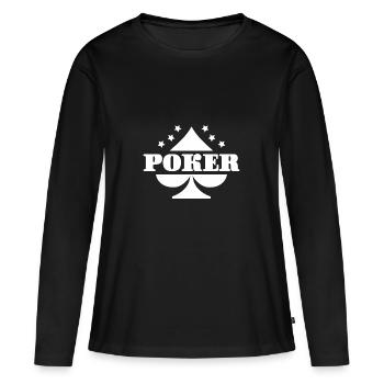 Poker J'adore le poker - T-shirt manches longues Premium bio Femme - noir - Devant - Julia (174cm)