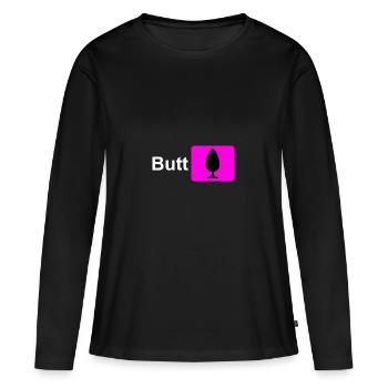 Butt Plug Symbol Pink - Frauen Premium Bio Langarmshirt - Schwarz - Vorne - Julia (174cm)