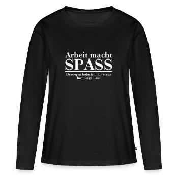 Arbeit - Frauen Premium Bio Langarmshirt - Schwarz - Vorne - Julia (174cm)