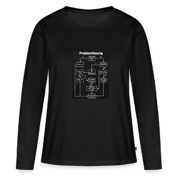 problem solving - Women's Premium Organic Long Sleeve Shirt - black - Front - Julia (174cm)