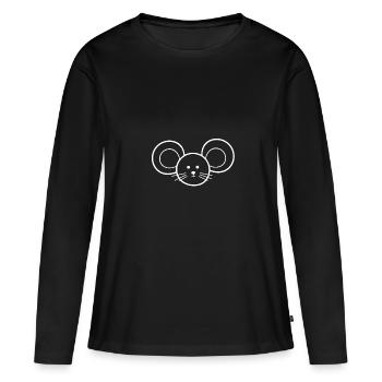 Souris souris - T-shirt manches longues Premium bio Femme - noir - Devant - Julia (174cm)