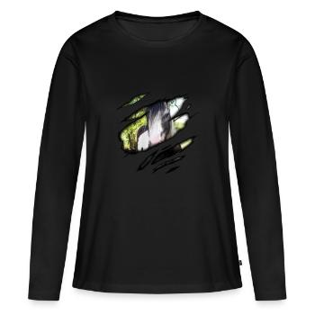 Bricoler en moi - T-shirt manches longues Premium bio Femme - noir - Devant - Julia (174cm)