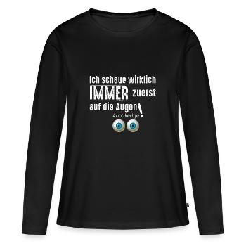 opticien - T-shirt manches longues Premium bio Femme - noir - Devant - Julia (174cm)