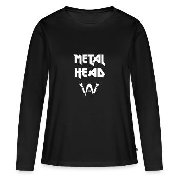Metal Head - Heavy Metal - Headbanger - T-shirt manches longues Premium bio Femme - noir - Devant - Julia (174cm)