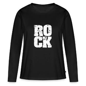 rock - T-shirt manches longues Premium bio Femme - noir - Devant - Julia (174cm)