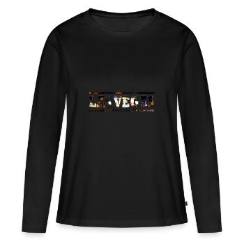 Las Vegas - T-shirt manches longues Premium bio Femme - noir - Devant - Julia (174cm)