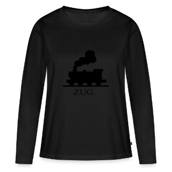 Zug - Frauen Premium Bio Langarmshirt - Schwarz - Vorne - Julia (174cm)