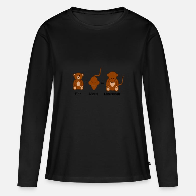 Mausebär - Frauen Premium Bio Langarmshirt - Schwarz
