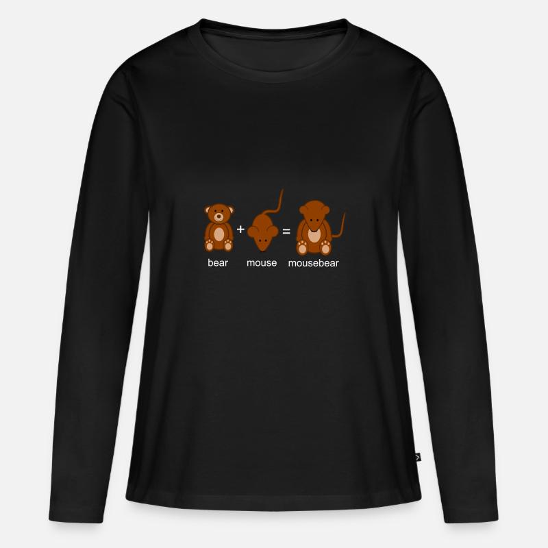Mausebär - Frauen Premium Bio Langarmshirt - Schwarz