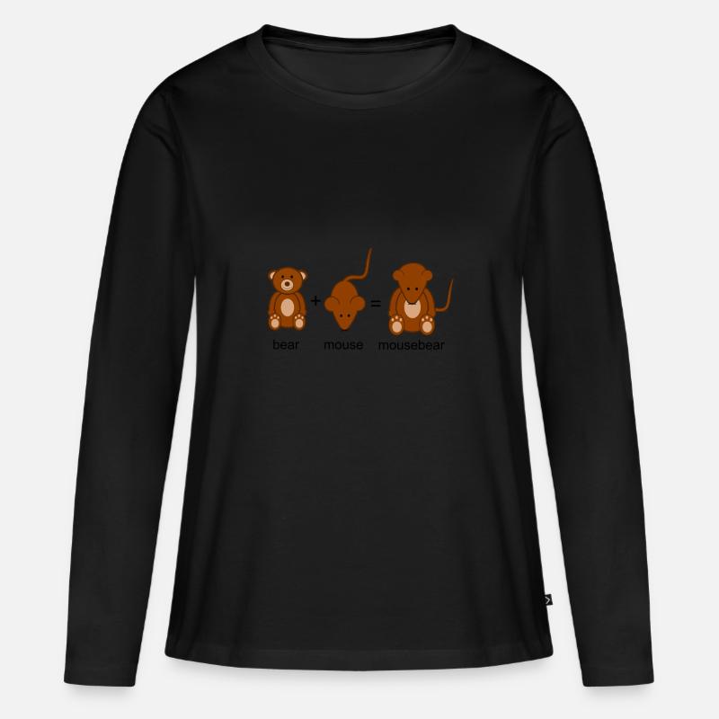 Mausebär - Frauen Premium Bio Langarmshirt - Schwarz