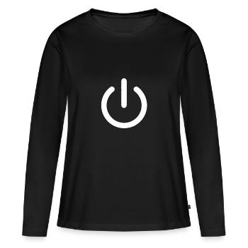 Power On Switch - Women's Premium Organic Long Sleeve Shirt - black - Front - Julia (174cm)