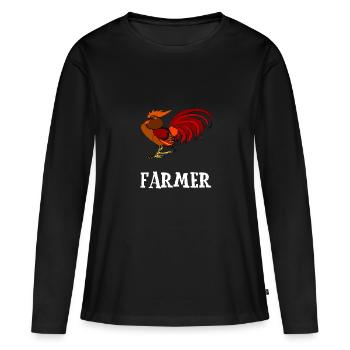 ferme - T-shirt manches longues Premium bio Femme - noir - Devant - Julia (174cm)