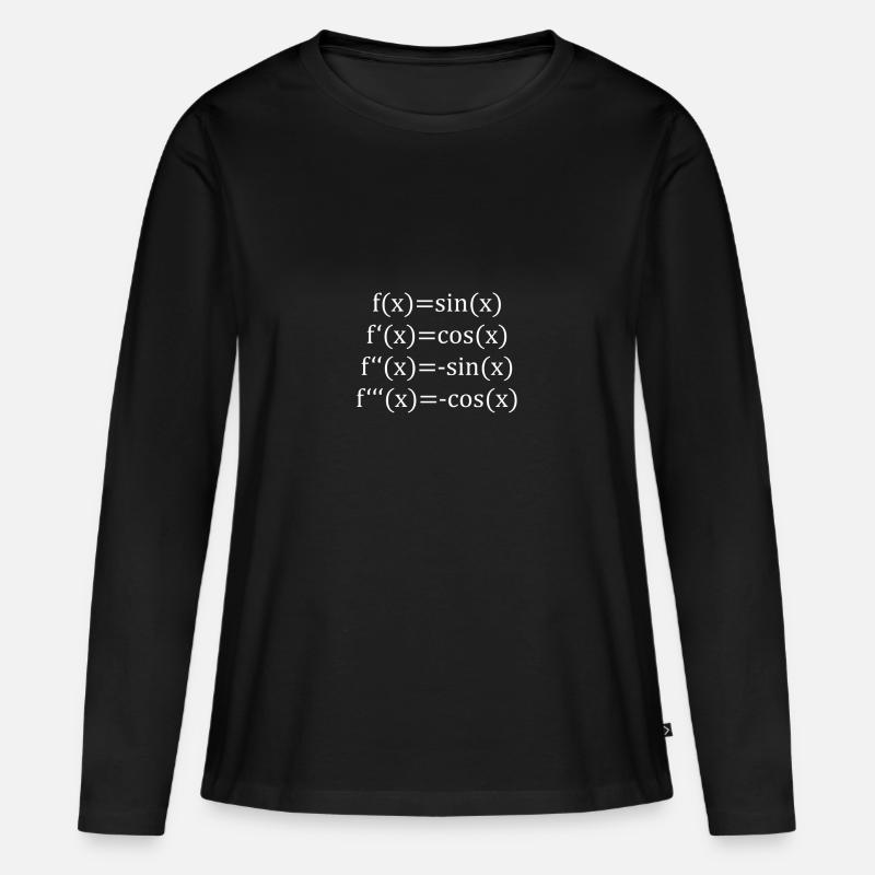 Sinus Ableitungen - Frauen Premium Bio Langarmshirt - Schwarz