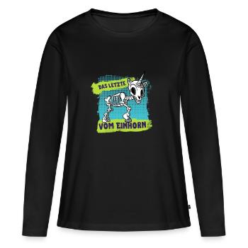 Le dernier de la licorne - T-shirt manches longues Premium bio Femme - noir - Devant - Julia (174cm)