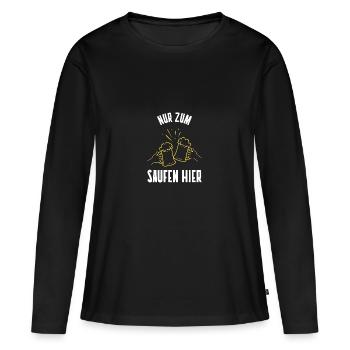 Juste pour boire ici - T-shirt manches longues Premium bio Femme - noir - Devant - Julia (174cm)