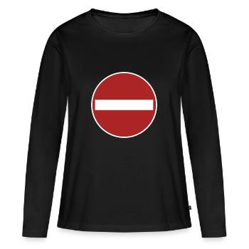 Entrée interdite! - T-shirt manches longues Premium bio Femme - noir - Devant - Julia (174cm)