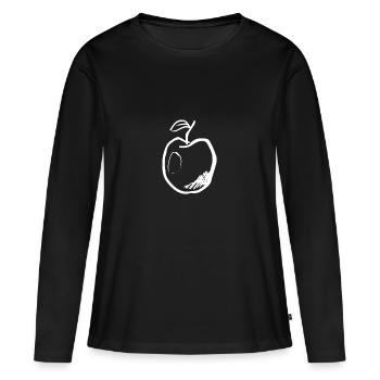 Apple dans le style (blanc) - T-shirt manches longues Premium bio Femme - noir - Devant - Julia (174cm)