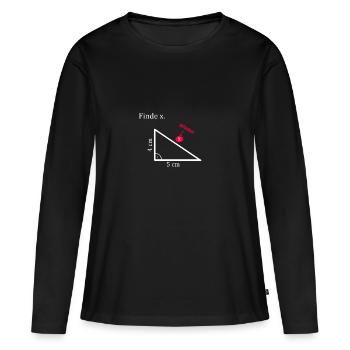 Finde x Mathe Dreieck - Frauen Premium Bio Langarmshirt - Schwarz - Vorne - Julia (174cm)