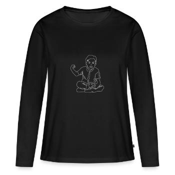 Idée de cadeau de console de jeu vidéo de joueur en colère - T-shirt manches longues Premium bio Femme - noir - Devant - Julia (174cm)