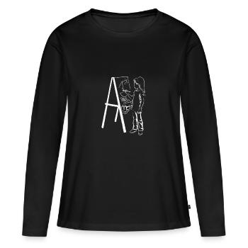 Kind Kunst Leinwand malen Künstler Geschenkidee - Frauen Premium Bio Langarmshirt - Schwarz - Vorne - Julia (174cm)