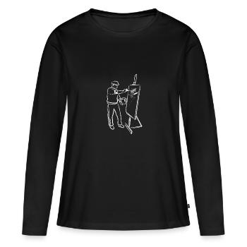 Künstler Maler Leinwand Kunst Geschenkidee Hobby - Frauen Premium Bio Langarmshirt - Schwarz - Vorne - Julia (174cm)
