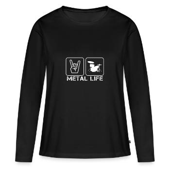 Heavy Metal - T-shirt manches longues Premium bio Femme - noir - Devant - Julia (174cm)