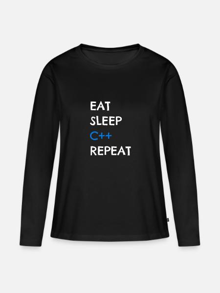 C++ - Frauen Premium Bio Langarmshirt - Schwarz