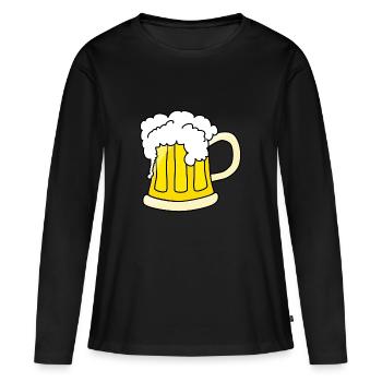 bière - T-shirt manches longues Premium bio Femme - noir - Devant - Julia (174cm)