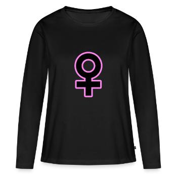 Symbole féminin Symbole de Vénus - T-shirt manches longues Premium bio Femme - noir - Devant - Julia (174cm)