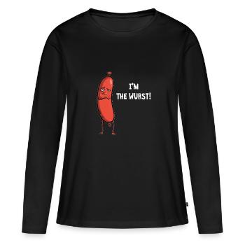 Je suis la saucisse - T-shirt manches longues Premium bio Femme - noir - Devant - Julia (174cm)