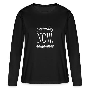 Proverbes - T-shirt manches longues Premium bio Femme - noir - Devant - Julia (174cm)