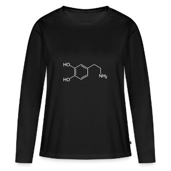 Dopamine molécule - T-shirt manches longues Premium bio Femme - noir - Devant - Julia (174cm)