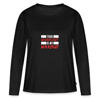 Workout - Frauen Premium Bio Langarmshirt - Schwarz - Vorne - Julia (174cm)