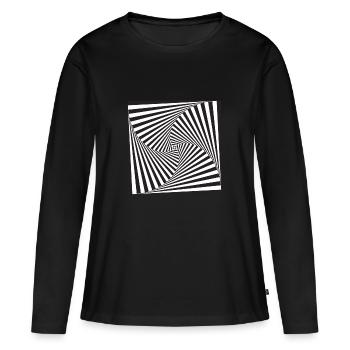 illusion d'optique - T-shirt manches longues Premium bio Femme - noir - Devant - Julia (174cm)