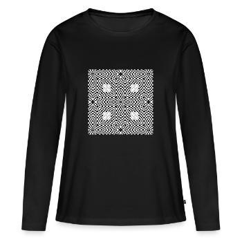 abstraction - T-shirt manches longues Premium bio Femme - noir - Devant - Julia (174cm)