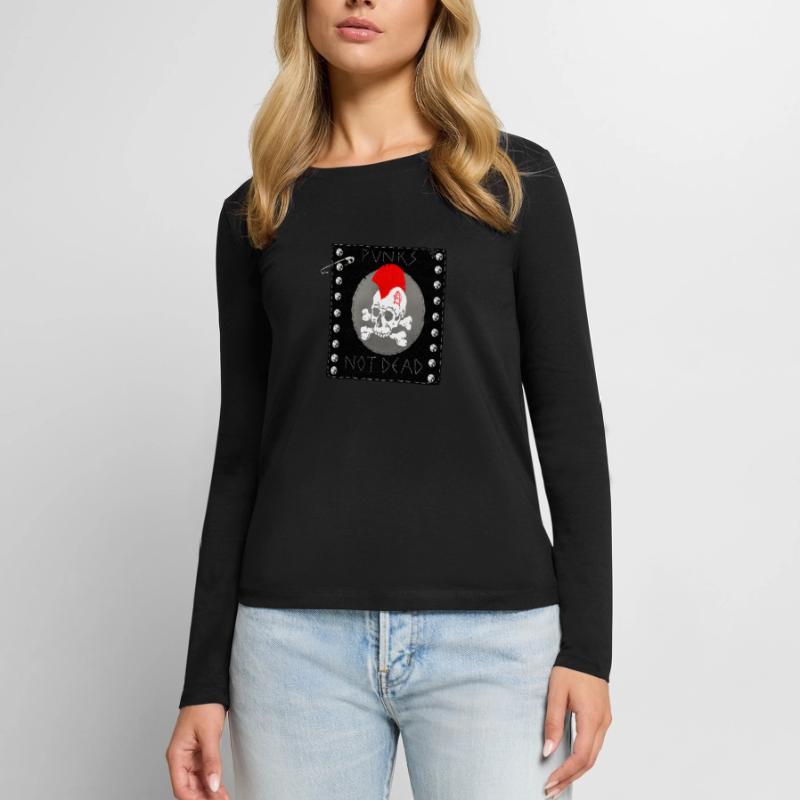 punks pas patch mort T-shirt manches longues Premium bio Femme