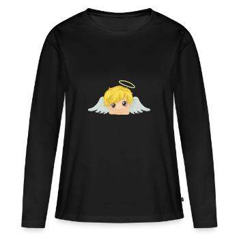 Ange gardien doux - T-shirt manches longues Premium bio Femme - noir - Devant - Julia (174cm)