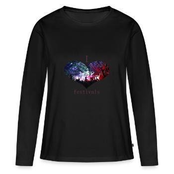 Festival - Frauen Premium Bio Langarmshirt - Schwarz - Vorne - Julia (174cm)