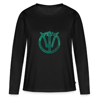 Poséidon Neptune - T-shirt manches longues Premium bio Femme - noir - Devant - Julia (174cm)