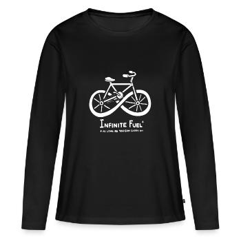 Chemise infinie de bicyclette de carburant - T-shirt manches longues Premium bio Femme - noir - Devant - Julia (174cm)