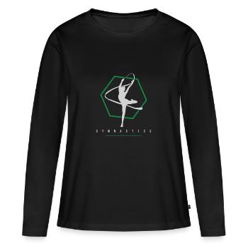Gymnastique gymnaste gymnaste gymnastique association cadeau - T-shirt manches longues Premium bio Femme - noir - Devant - Julia (174cm)