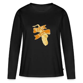 Musique Jazz Saxophone Saxophoniste Saxo Cadeau - T-shirt manches longues Premium bio Femme - noir - Devant - Julia (174cm)