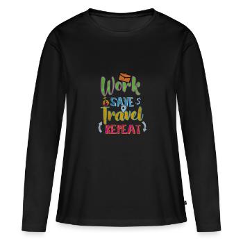 Reisen - Frauen Premium Bio Langarmshirt - Schwarz - Vorne - Julia (174cm)