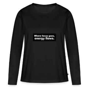 Motivation - T-shirt manches longues Premium bio Femme - noir - Devant - Julia (174cm)