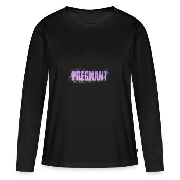 enceinte - T-shirt manches longues Premium bio Femme - noir - Devant - Julia (174cm)