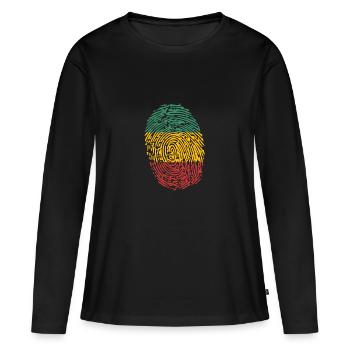 rasta - T-shirt manches longues Premium bio Femme - noir - Devant - Julia (174cm)
