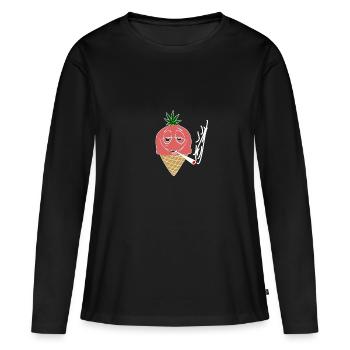 Smoking ice, smoking weed, weed, weed, marijuana - Women's Premium Organic Long Sleeve Shirt - black - Front - Julia (174cm)